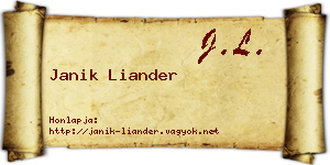 Janik Liander névjegykártya